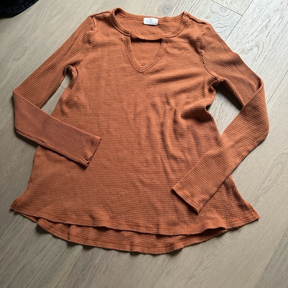 T.la cutout tunic long sleeve cotton tee Anthropologie - Picture 1 of 2